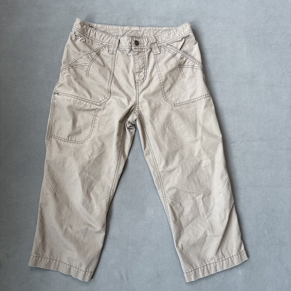 Outdoor Research Ripstop Pants Womens 8 Khaki‎ Cotton Cargo 21" Cropped Hiking